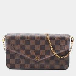 مملوكة مسبقًا Louis Vuitton Brown Damier Ebene Pochette Felicie