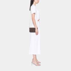 مملوكة مسبقًا Louis Vuitton Brown Damier Ebene Pochette Felicie