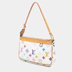 Pre Owned Louis Vuitton White Monogram Multicolore Pochette Accessoires