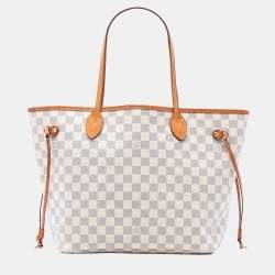 مملوكة مسبقًا Louis Vuitton White Damier Azur Neverfull MM
