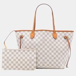 مملوكة مسبقًا حقيبة لوي فيتون دامير أزور نيفرفول متوسطة بيضاء