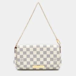 Pre Owned Louis Vuitton White Damier Azur Favorite PM