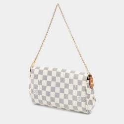 Pre Owned Louis Vuitton White Damier Azur Favorite PM