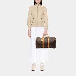 Pre Owned Louis Vuitton Brown Monogram Keepall Bandouliere 50