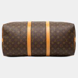 Pre Owned Louis Vuitton Brown Monogram Keepall Bandouliere 50