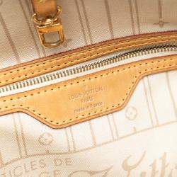 Pre Owned حقيبة لوي فيتون نيفرفول دامير أزور بيضاء MM