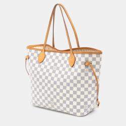 Pre Owned حقيبة لوي فيتون نيفرفول دامير أزور بيضاء MM