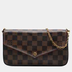 مملوكة مسبقًا Louis Vuitton Brown Damier Ebene Pochette Felicie