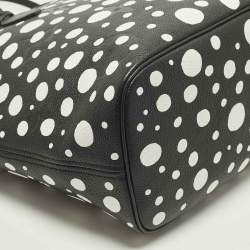 Pre Owned Louis Vuitton X Yayoi Kusama Neverfull MM Black/White Monogram Empreinte Leather Bag