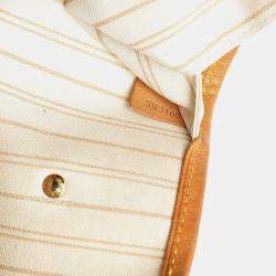 مملوكة مسبقًا حقيبة لوي فيتون نيفرفول أزور دامير بيضاء متوسطة الحجم