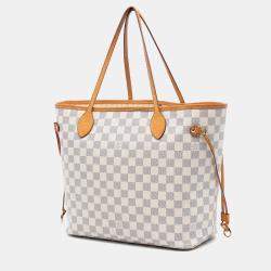 مملوكة مسبقًا حقيبة لوي فيتون نيفرفول أزور دامير بيضاء متوسطة الحجم