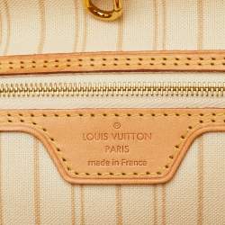 Pre Owned Louis Vuitton Neverfull MM Damier Azur Canvas Bag