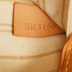 Pre Owned Louis Vuitton Neverfull MM Damier Azur Canvas Bag