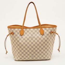 Pre Owned Louis Vuitton Neverfull MM Damier Azur Canvas Bag