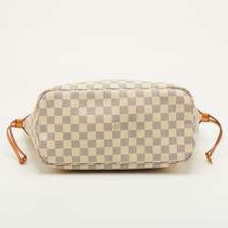 Pre Owned Louis Vuitton Neverfull MM Damier Azur Canvas Bag