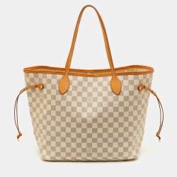 Pre Owned Louis Vuitton Neverfull MM Damier Azur Canvas Bag