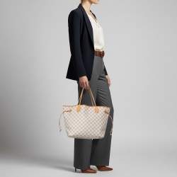 Pre Owned Louis Vuitton Neverfull MM Damier Azur Canvas Bag