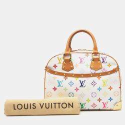 Pre Owned Louis Vuitton White Monogram Multicolore Trouville