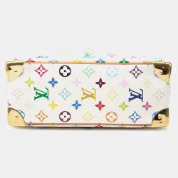Pre Owned Louis Vuitton White Monogram Multicolore Trouville