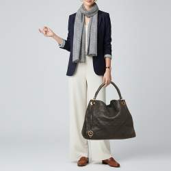 Pre Owned Louis Vuitton Artsy MM Bleu Infini Empreinte Leather Bag