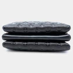 مملوكة مسبقًا Louis Vuitton Black Monogram Embossed Puffy Lambskin Coussin PM