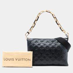 Pre Owned حقيبة لويس فيتون كوسين إم إم جلد لامب مبطن منقوش مونوغرام أسود