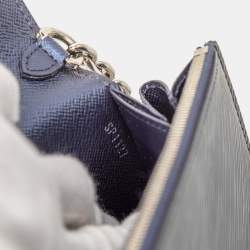 Pre Owned Louis Vuitton Blue Epi Sequin Flames Twist Chain Wallet
