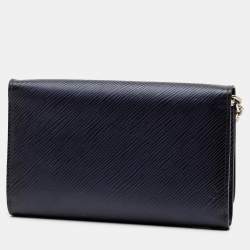 Pre Owned Louis Vuitton Blue Epi Sequin Flames Twist Chain Wallet