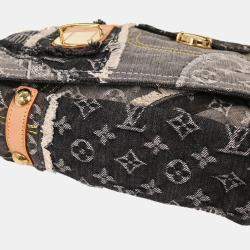 Pre Owned Louis Vuitton Monogram Denim Patchwork Postie 2way Handbag