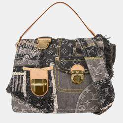 Pre Owned Louis Vuitton Monogram Denim Patchwork Postie 2way Handbag