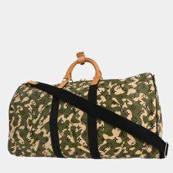 Pre Owned Louis Vuitton Monogramouflage Keepall Bandouliere 55