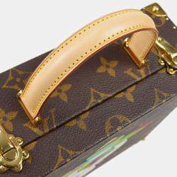 Pre Owned Louis Vuitton Flower Hat Man Takashi Murakami Monogram Multicolore Canvas Jewelry Box Bag