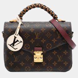 Pre Owned Louis Vuitton Brown Monogram Braided Pochette Metis