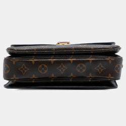 Pre Owned Louis Vuitton Brown Monogram Braided Pochette Metis