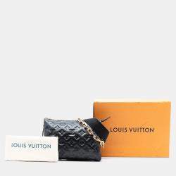 Pre Owned Louis Vuitton Black Monogram Embossed Puffy Lambskin Coussin PM