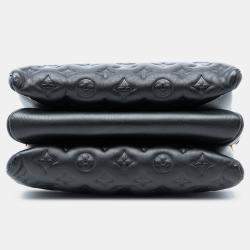Pre Owned Louis Vuitton Black Monogram Embossed Puffy Lambskin Coussin PM