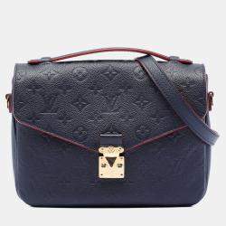 Pre Owned Louis Vuitton Blue Monogram Empreinte Pochette Metis