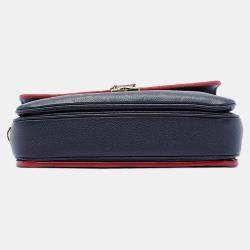 Pre Owned Louis Vuitton Blue Monogram Empreinte Pochette Metis