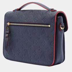 Pre Owned Louis Vuitton Blue Monogram Empreinte Pochette Metis