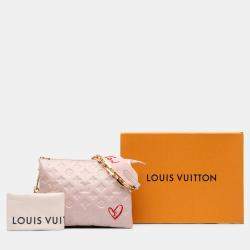 Pre Owned حقيبة لوي فيتون مونوجرام وردي منقوش جلد الخراف المبطن كوزين بي إم فال إن لوف