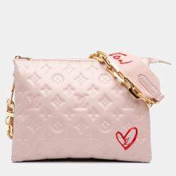 Pre Owned حقيبة لوي فيتون مونوجرام وردي منقوش جلد الخراف المبطن كوزين بي إم فال إن لوف