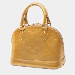 Pre Owned Louis Vuitton Gold Monogram Vernis Alma BB