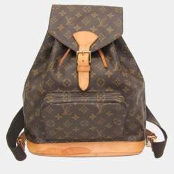 Pre Owned Louis Vuitton Monogram Montsouris GM Backpack Brown