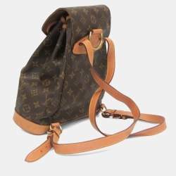 Pre Owned Louis Vuitton Monogram Montsouris MM Backpack Brown