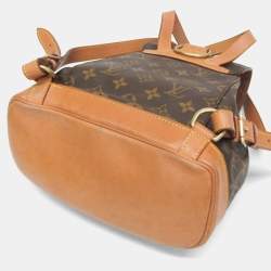 Pre Owned Louis Vuitton Monogram Montsouris MM Backpack Brown