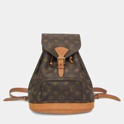 Pre Owned Louis Vuitton Monogram Montsouris MM Backpack Brown