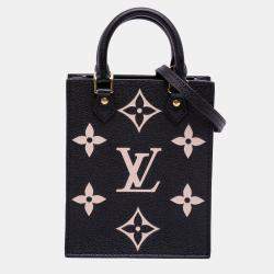 Pre Owned Louis Vuitton Black Bicolor Monogram Empreinte Petit Sac Plat