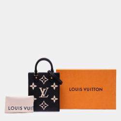 Pre Owned Louis Vuitton Black Bicolor Monogram Empreinte Petit Sac Plat