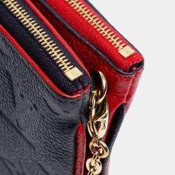 Pre Owned Louis Vuitton Blue Monogram Empreinte Double Zip Pochette