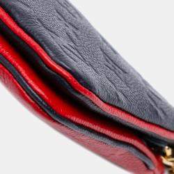 Pre Owned Louis Vuitton Blue Monogram Empreinte Double Zip Pochette
